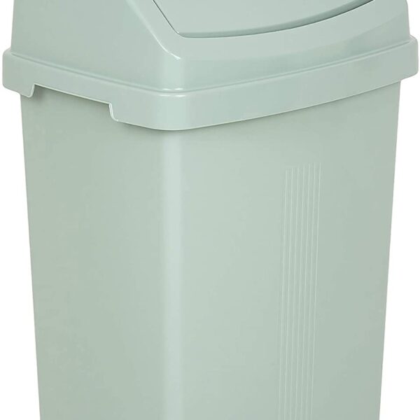 HOMION Plastic swing bin waste rubbish flip top lid recycling Containers dustbin (midnight, 50l swing bin)